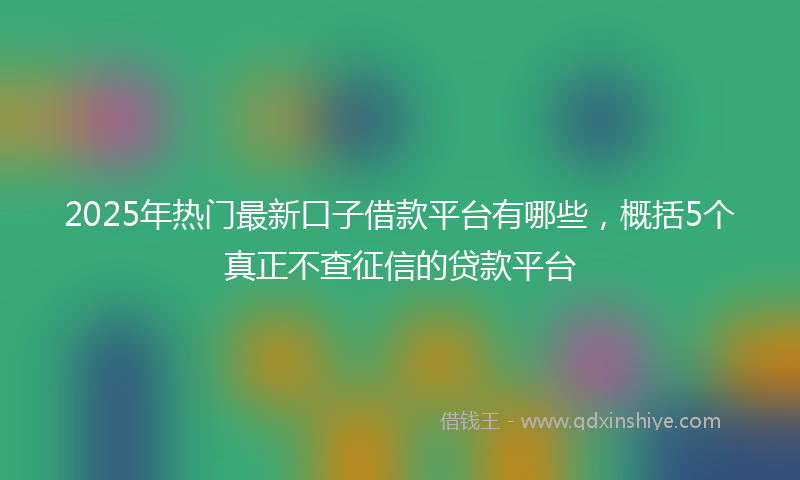 2025年热门最新口子借款平台有哪些，概括5个真正不查征信的贷款平台
