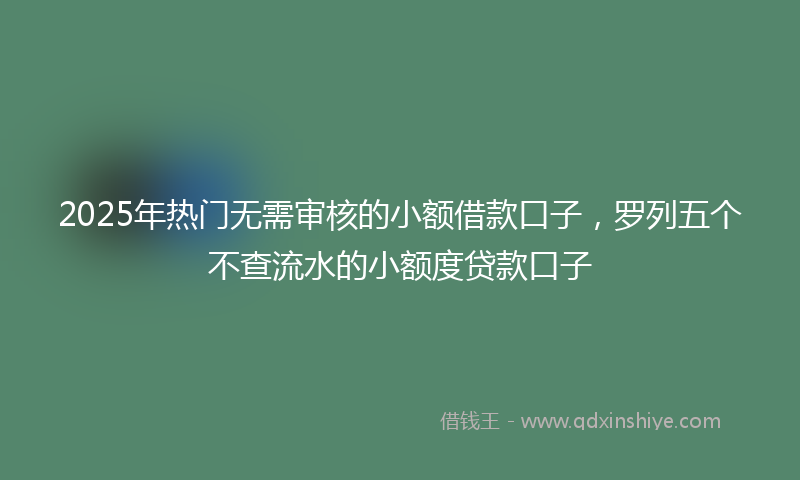 2025年热门无需审核的小额借款口子，罗列五个不查流水的小额度贷款口子