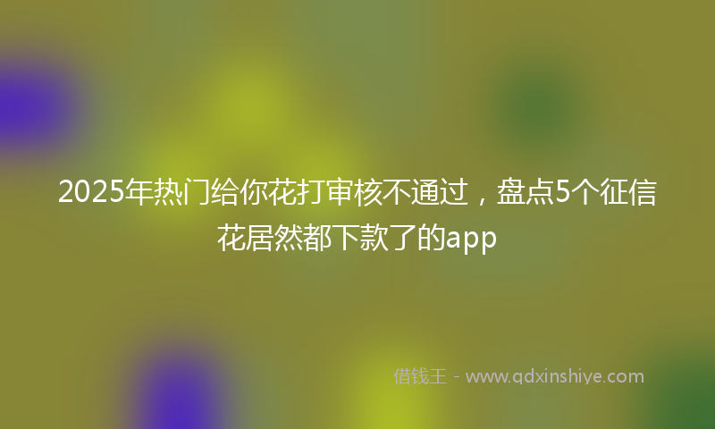 2025年热门给你花打审核不通过，盘点5个征信花居然都下款了的app