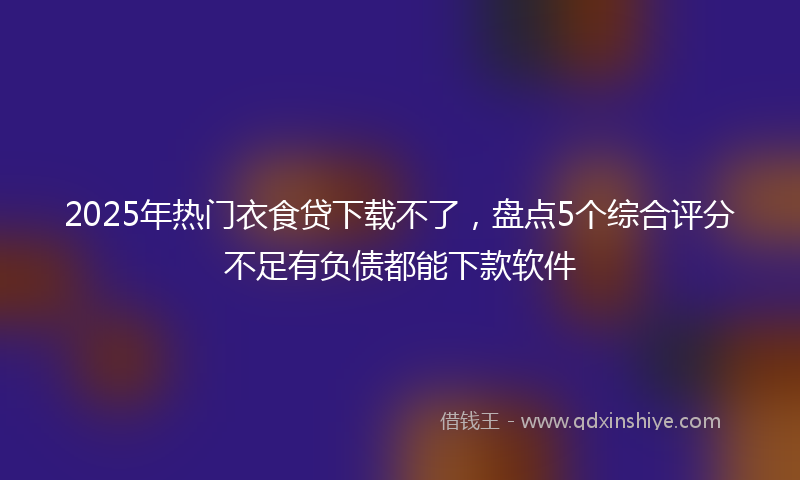 2025年热门衣食贷下载不了，盘点5个综合评分不足有负债都能下款软件