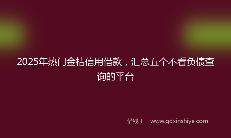 2025年热门金桔信用借款，汇总五个不看负债查询的平台