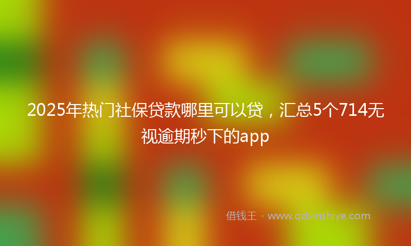 2025年热门社保贷款哪里可以贷，汇总5个714无视逾期秒下的app