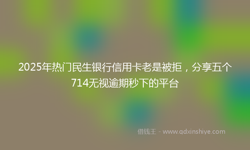 2025年热门民生银行信用卡老是被拒，分享五个714无视逾期秒下的平台