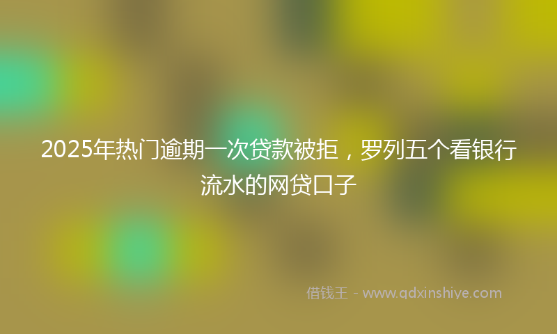 2025年热门逾期一次贷款被拒，罗列五个看银行流水的网贷口子
