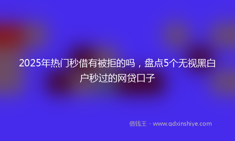 2025年热门秒借有被拒的吗，盘点5个无视黑白户秒过的网贷口子
