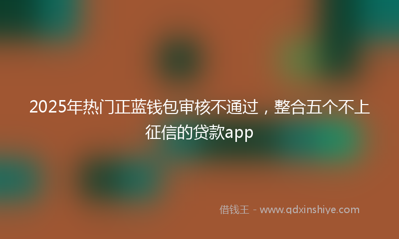 2025年热门正蓝钱包审核不通过，整合五个不上征信的贷款app