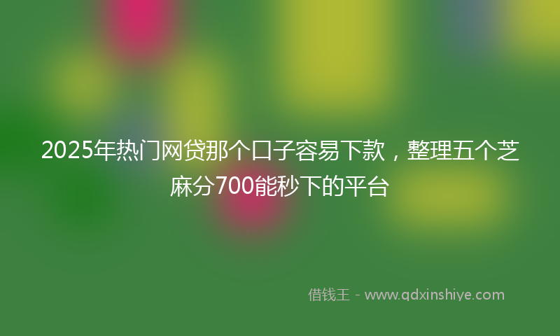2025年热门网贷那个口子容易下款，整理五个芝麻分700能秒下的平台