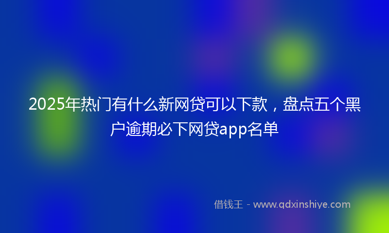 2025年热门有什么新网贷可以下款，盘点五个黑户逾期必下网贷app名单