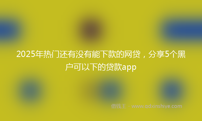 2025年热门还有没有能下款的网贷，分享5个黑户可以下的贷款app