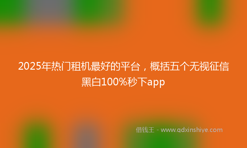 2025年热门租机最好的平台，概括五个无视征信黑白100%秒下app