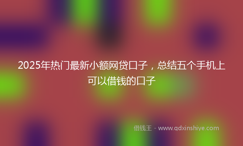 2025年热门最新小额网贷口子，总结五个手机上可以借钱的口子