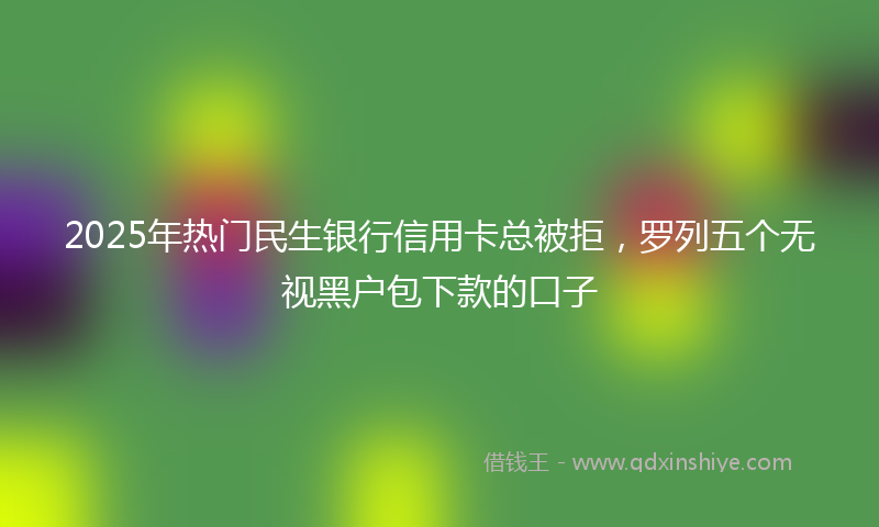 2025年热门民生银行信用卡总被拒，罗列五个无视黑户包下款的口子