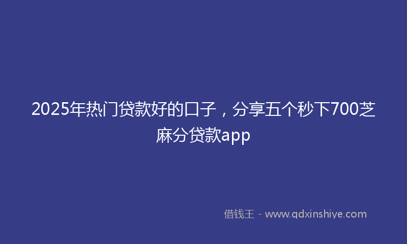 2025年热门贷款好的口子，分享五个秒下700芝麻分贷款app