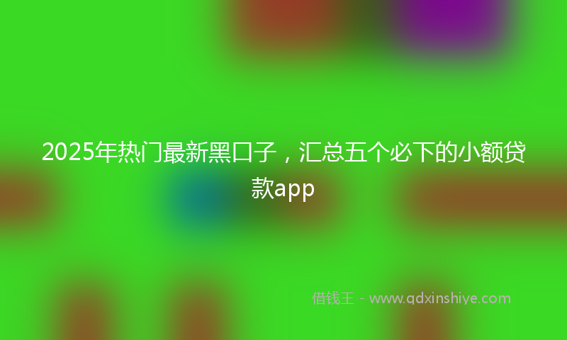 2025年热门最新黑口子，汇总五个必下的小额贷款app