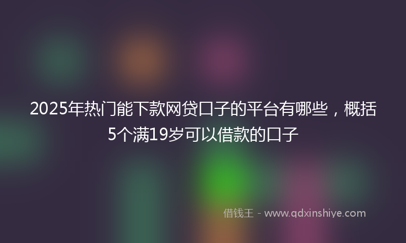 2025年热门能下款网贷口子的平台有哪些，概括5个满19岁可以借款的口子