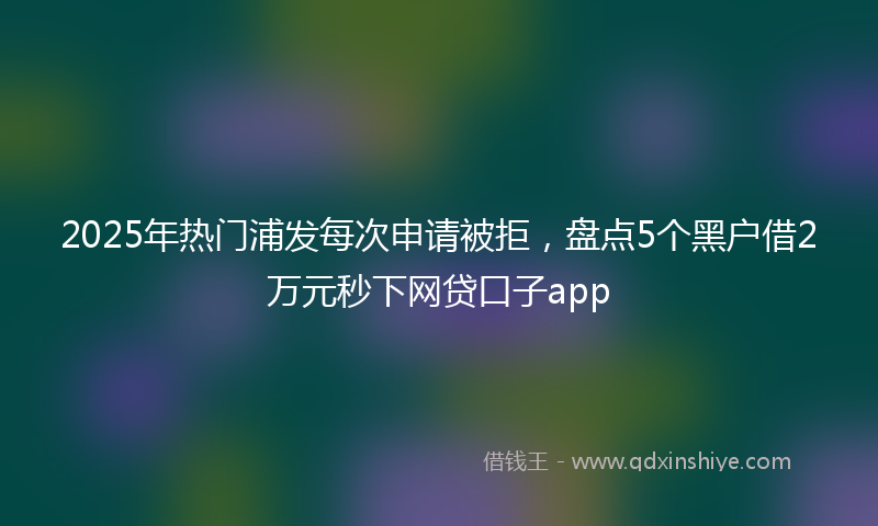 2025年热门浦发每次申请被拒，盘点5个黑户借2万元秒下网贷口子app