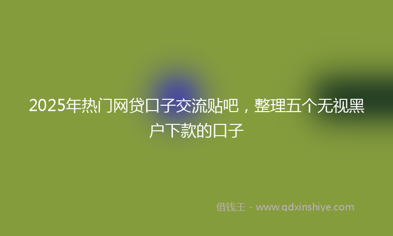 2025年热门网贷口子交流贴吧，整理五个无视黑户下款的口子