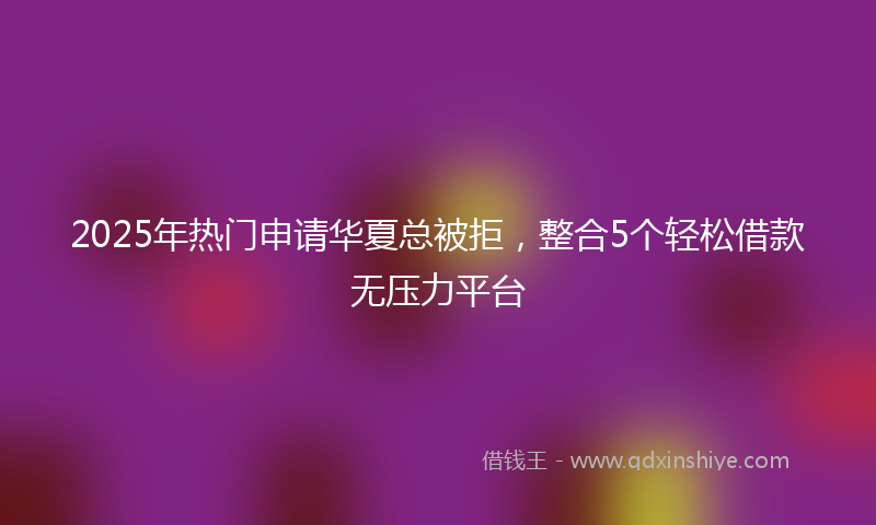 2025年热门申请华夏总被拒，整合5个轻松借款无压力平台