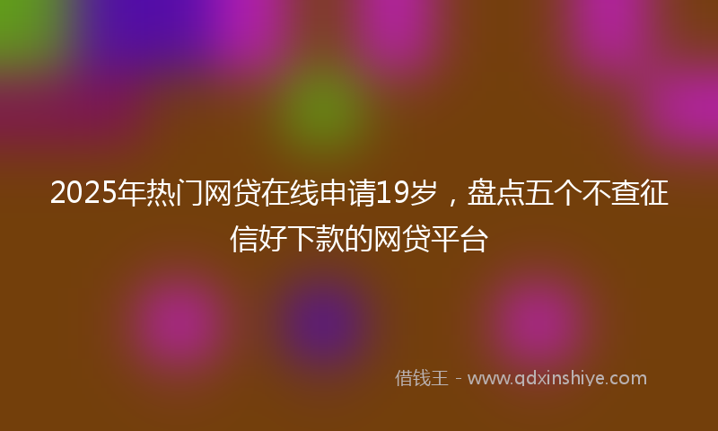 2025年热门网贷在线申请19岁，盘点五个不查征信好下款的网贷平台