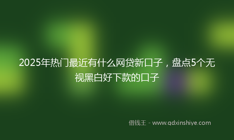 2025年热门最近有什么网贷新口子，盘点5个无视黑白好下款的口子
