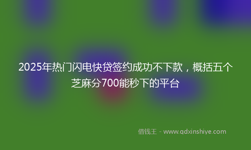 2025年热门闪电快贷签约成功不下款，概括五个芝麻分700能秒下的平台