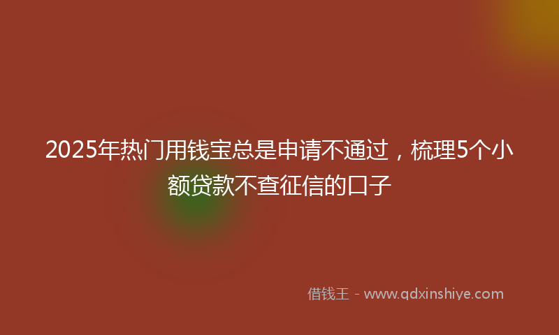 2025年热门用钱宝总是申请不通过，梳理5个小额贷款不查征信的口子