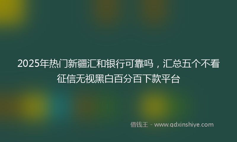2025年热门新疆汇和银行可靠吗，汇总五个不看征信无视黑白百分百下款平台