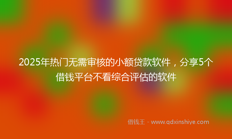 2025年热门无需审核的小额贷款软件，分享5个借钱平台不看综合评估的软件