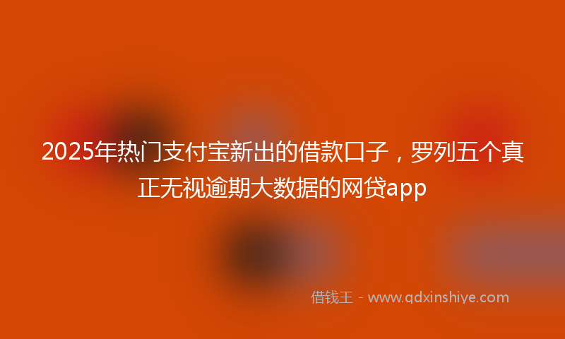 2025年热门支付宝新出的借款口子，罗列五个真正无视逾期大数据的网贷app