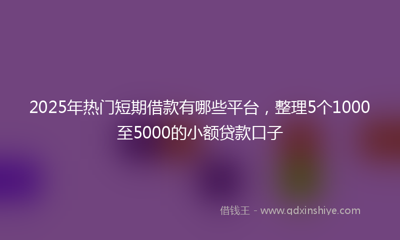 2025年热门短期借款有哪些平台，整理5个1000至5000的小额贷款口子