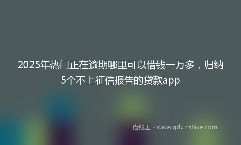 2025年热门正在逾期哪里可以借钱一万多，归纳5个不上征信报告的贷款app