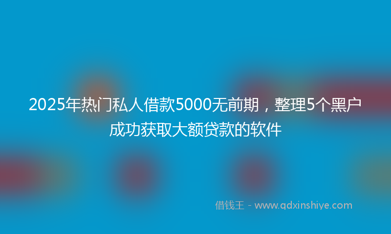 2025年热门私人借款5000无前期，整理5个黑户成功获取大额贷款的软件