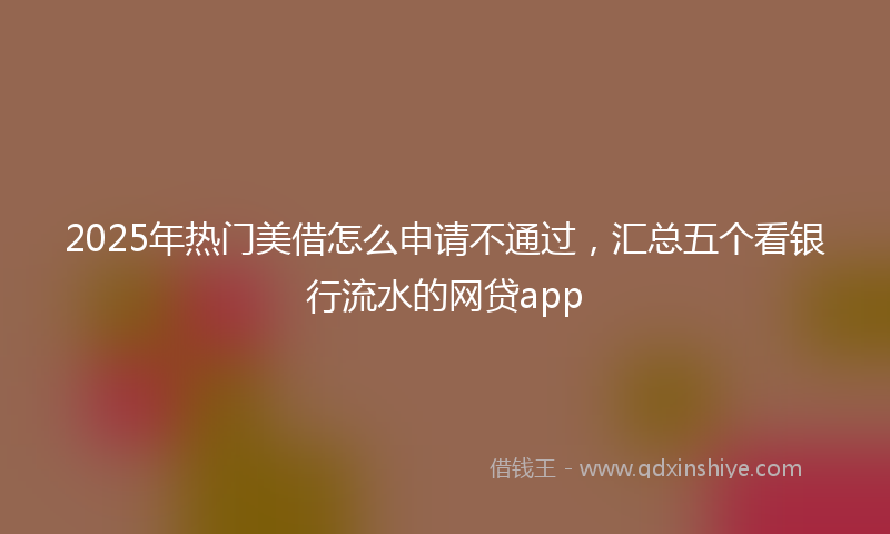 2025年热门美借怎么申请不通过，汇总五个看银行流水的网贷app