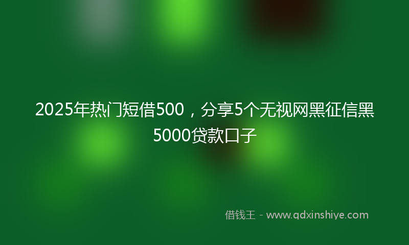 2025年热门短借500，分享5个无视网黑征信黑5000贷款口子