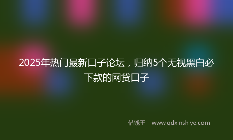 2025年热门最新口子论坛，归纳5个无视黑白必下款的网贷口子