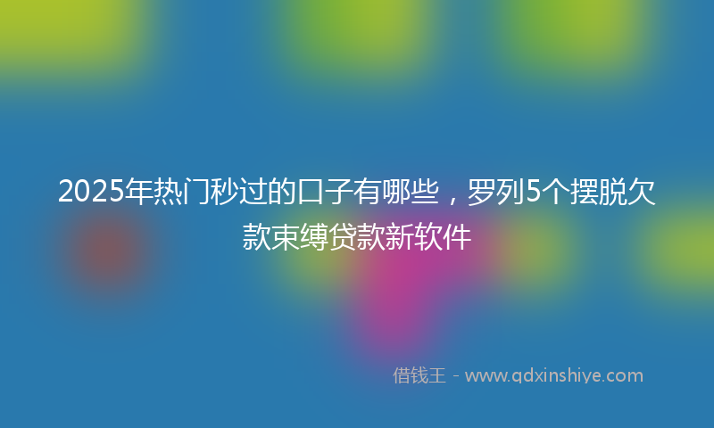 2025年热门秒过的口子有哪些，罗列5个摆脱欠款束缚贷款新软件