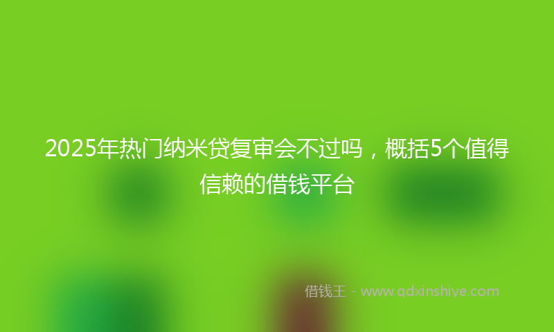 2025年热门纳米贷复审会不过吗，概括5个值得信赖的借钱平台