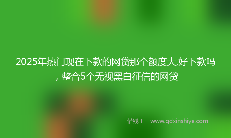 2025年热门现在下款的网贷那个额度大,好下款吗，整合5个无视黑白征信的网贷