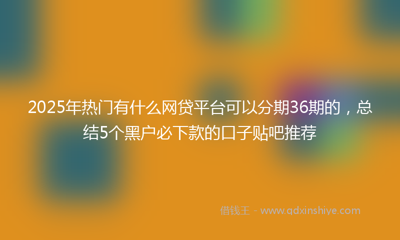 2025年热门有什么网贷平台可以分期36期的，总结5个黑户必下款的口子贴吧推荐