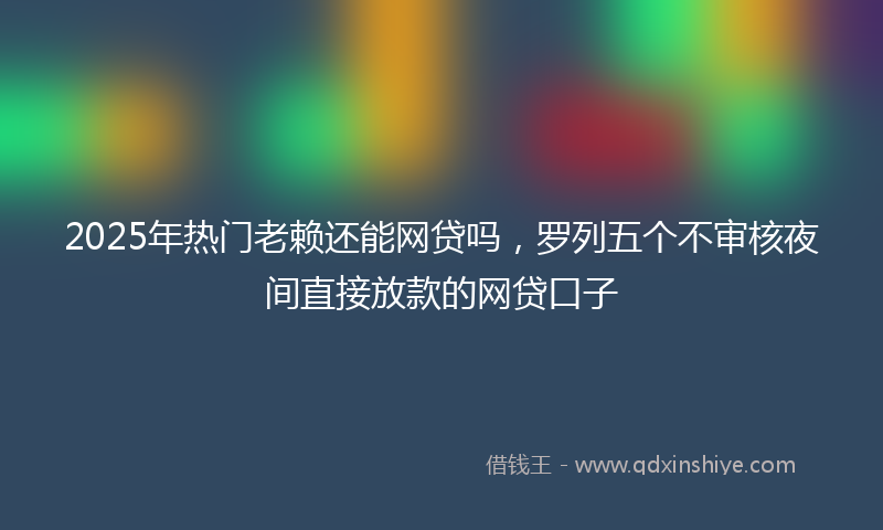 2025年热门老赖还能网贷吗，罗列五个不审核夜间直接放款的网贷口子