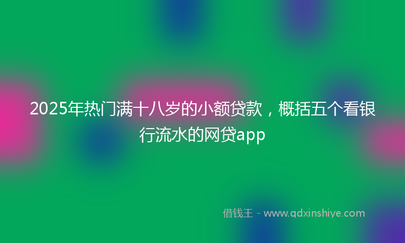 2025年热门满十八岁的小额贷款，概括五个看银行流水的网贷app