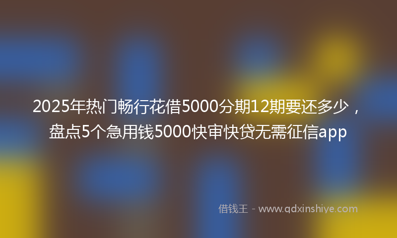 2025年热门畅行花借5000分期12期要还多少，盘点5个急用钱5000快审快贷无需征信app