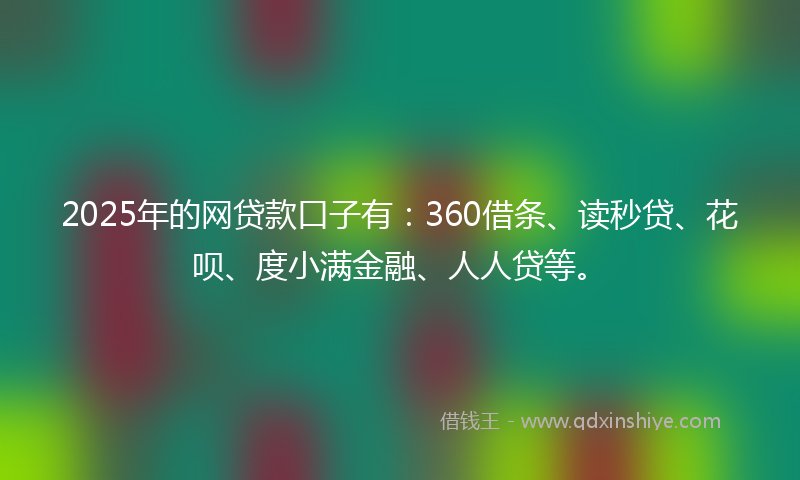 2025年的网贷款口子有：360借条、读秒贷、花呗、度小满金融、人人贷等。