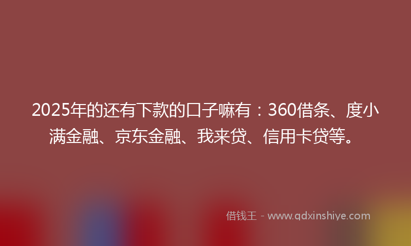 2025年的还有下款的口子嘛有：360借条、度小满金融、京东金融、我来贷、信用卡贷等。