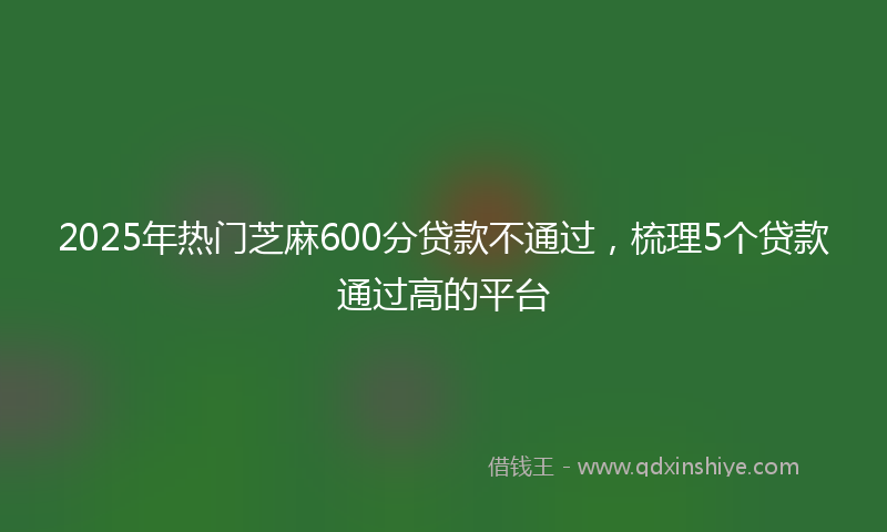 2025年热门芝麻600分贷款不通过，梳理5个贷款通过高的平台