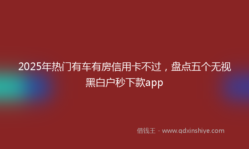2025年热门有车有房信用卡不过，盘点五个无视黑白户秒下款app