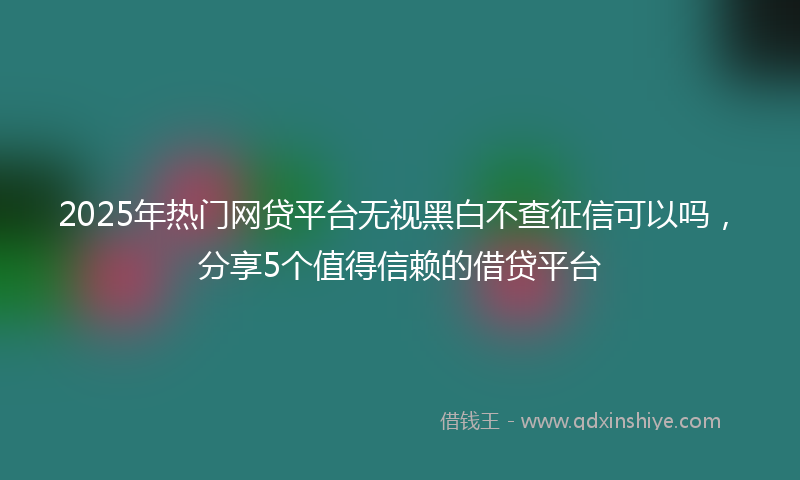 2025年热门网贷平台无视黑白不查征信可以吗，分享5个值得信赖的借贷平台