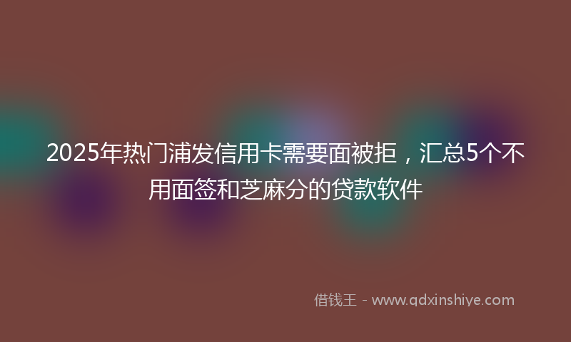 2025年热门浦发信用卡需要面被拒，汇总5个不用面签和芝麻分的贷款软件
