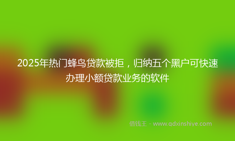 2025年热门蜂鸟贷款被拒，归纳五个黑户可快速办理小额贷款业务的软件
