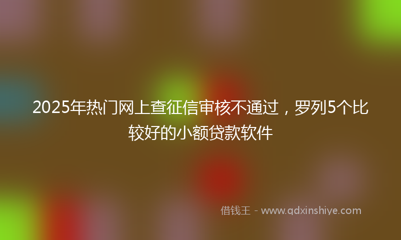 2025年热门网上查征信审核不通过，罗列5个比较好的小额贷款软件